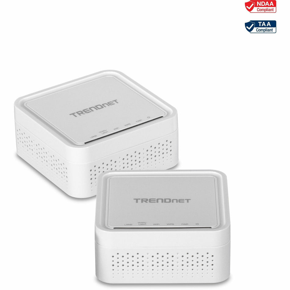 TRENDnet AC1200 WiFi EasyMesh Kit, Includes 2 x AC1200 WiFi Mesh Nodes, App-Based Setup Utility, Seamless WiFi Roaming, Beamforming, Supports 2.4GHz and 5GHz Devices, TEW-832MDR2K, White - TEW-832MDR2K