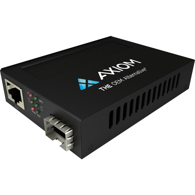 Axiom 1Gbs POE+ RJ45 to SFP Fiber Media Converter - Open SFP Port - MCP32-T2-SFP-AX