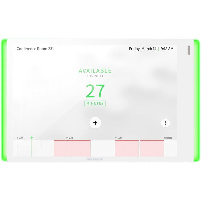 Crestron 7 in. Room Scheduling Touch Screen, White Smooth, with Light Bar - 6511518