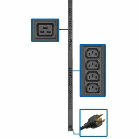 Tripp Lite by Eaton PDU 3.7kW 208/230V Single-Phase Basic PDU - 32 C13 & 6 C19 Outlets L6-20P Input 10 ft. Cord 63.75 in. 0U Rack - PDUV20HVL6-72