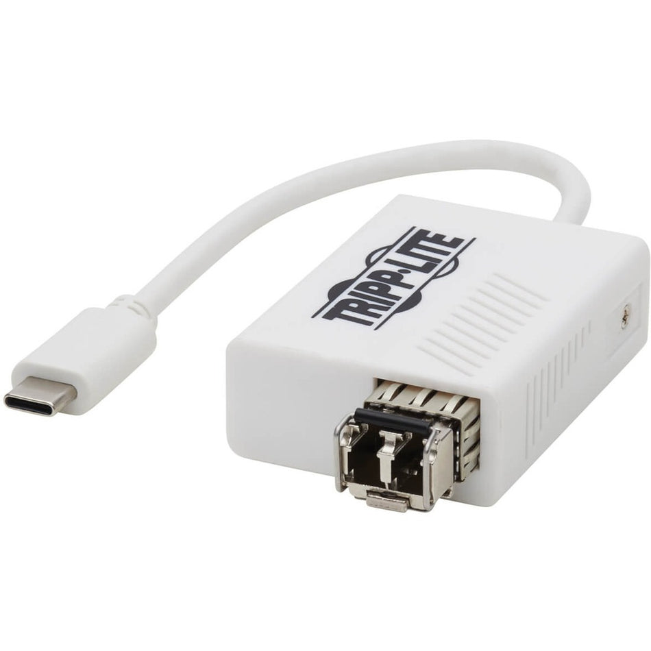 Tripp Lite by Eaton USB-C 3.1 to Fiber Optic Transceiver Gigabit Ethernet Adapter, Singlemode, 1310 nm, LC, Up to 5 km - U436-SMF-1G-LC