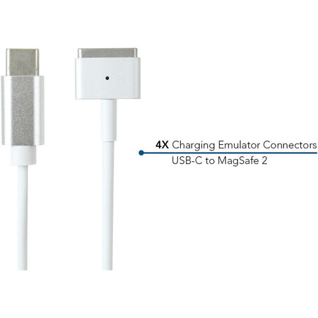 JAR Systems Emulator Charging Cables for Macbook Devices 4-Pack of USB-C PD to 0.625 in 5-Pin Magnetic MagSafe 2 Tip Connectors - A4-UCAP-MS2