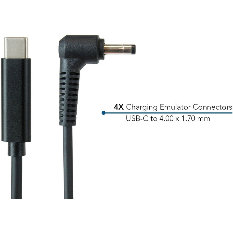 JAR Systems Emulator Charging Cables for Lenovo Devices 4-Pack of USB-C PD to 4.00 x 1.70 mm Connectors - A4-UCLN-N21