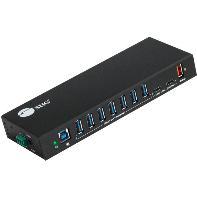 SIIG 10 Port Industrial USB 3.1 Gen 1 Hub with Dual USB-C & 65W Charging - ID-US0811-S1