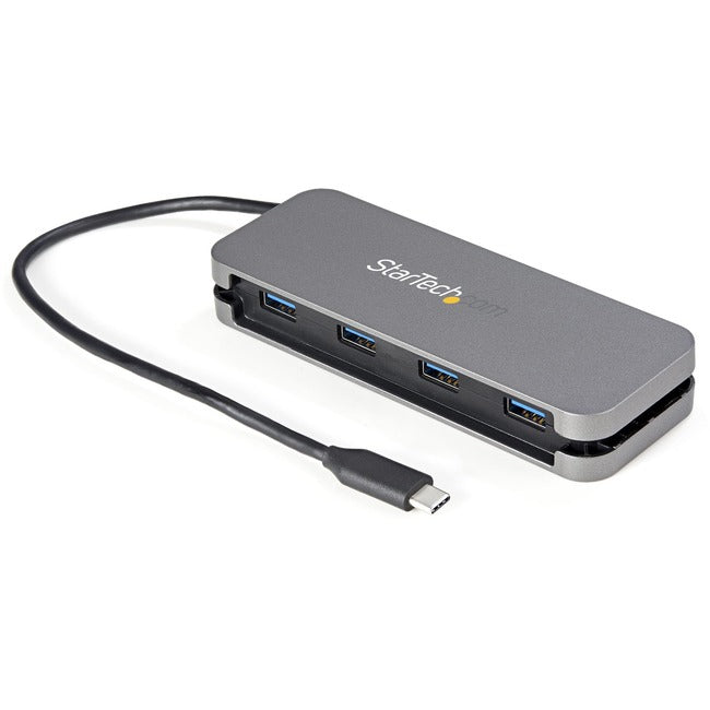 StarTech.com 4 Port USB C Hub - 4x USB-A - 5Gbps USB 3.0 Type-C Hub (USB 3.2/3.2 Gen 1) - Bus Powered - 11" Long Cable w/ Cable Management - HB30CM4AB