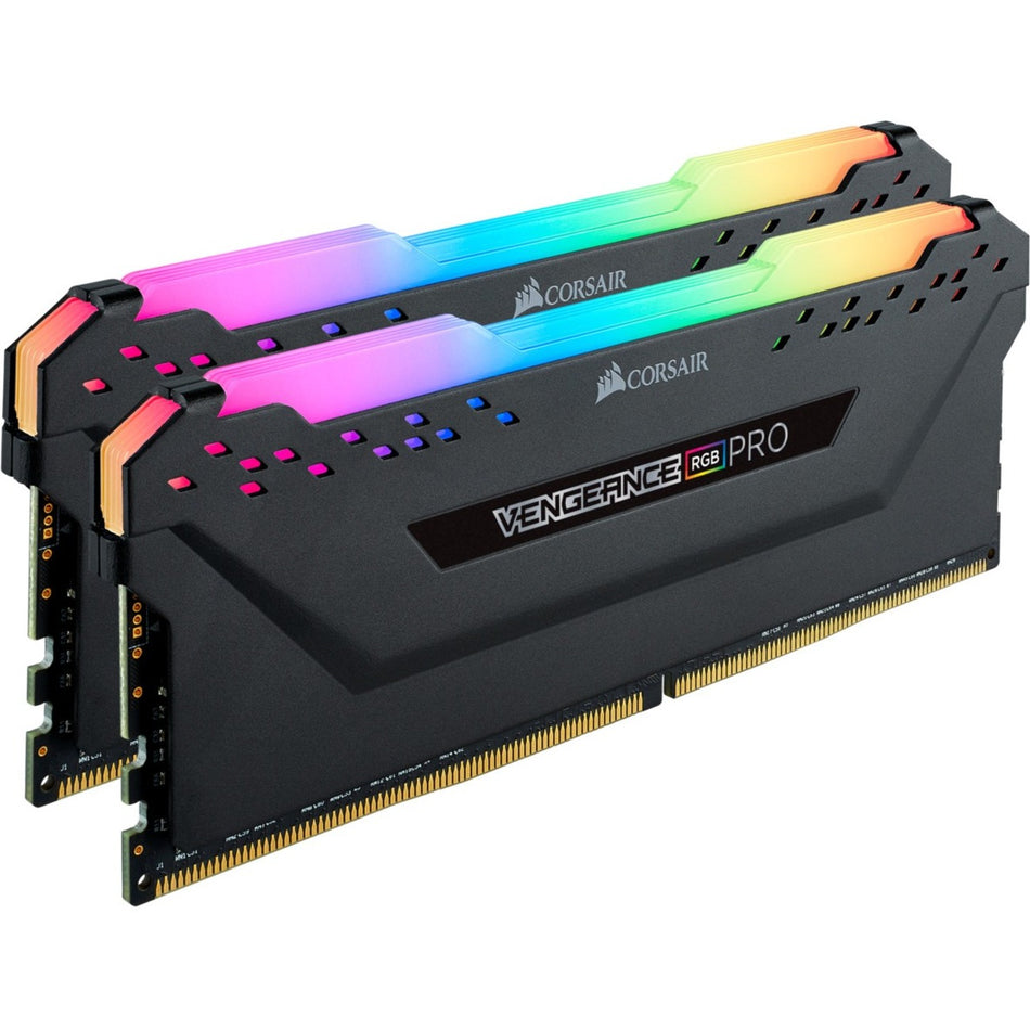 Corsair Vengeance RGB Pro 16GB (2 x 8GB) DDR4 DRAM 3600MHz C16 Memory Kit - Black - CMW16GX4M2D3600C16