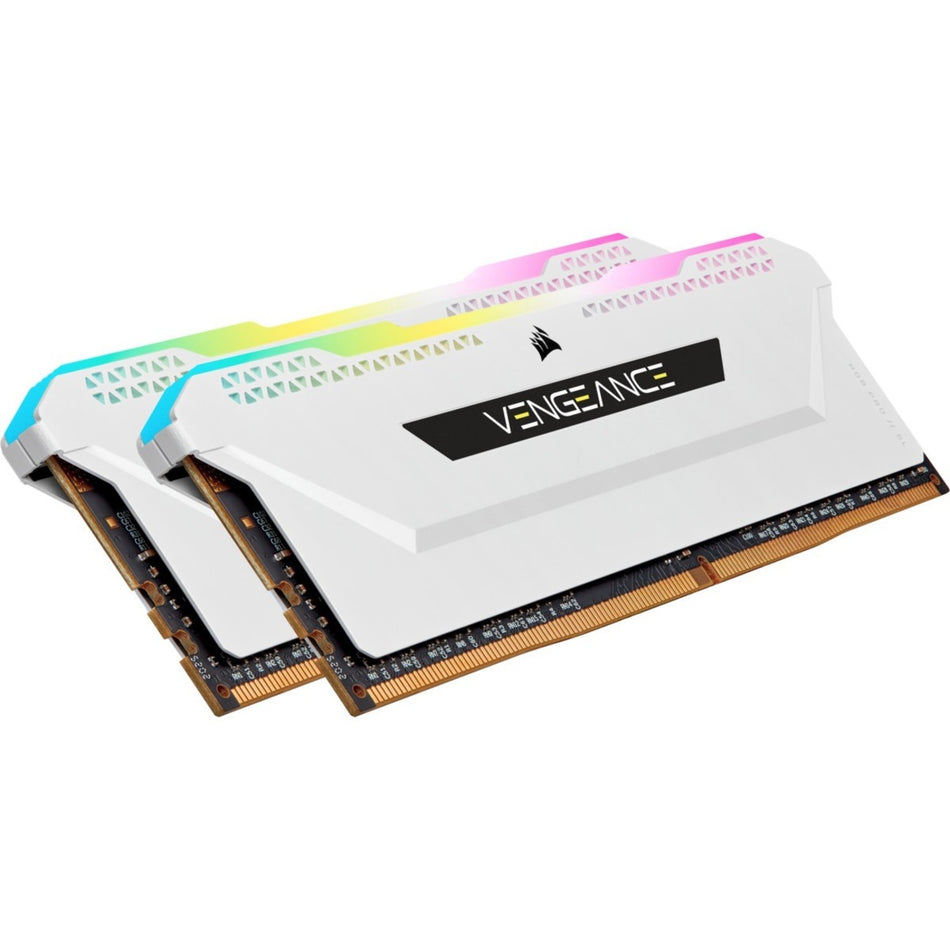 Corsair Vengeance RGB Pro SL 32GB (2 x 16GB) DDR4 DRAM 3600MHz C18 Memory Kit - White - CMH32GX4M2D3600C18W