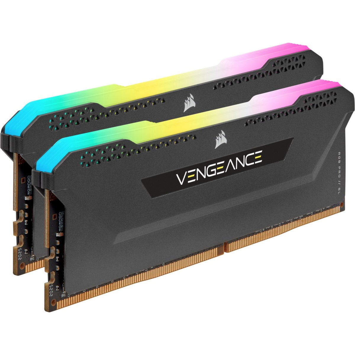 Corsair Vengeance RGB Pro SL 32GB (2 x 16GB) DDR4 DRAM 3200MHz C16 Memory Kit - Black - CMH32GX4M2E3200C16