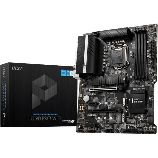 MSI Z590 PRO WIFI Desktop Motherboard - Intel Z590 Chipset - Socket LGA-1200 - Intel Optane Memory Ready - ATX - Z590PWIFI