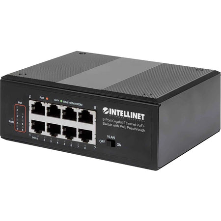 Intellinet 8-Port Gigabit Ethernet PoE+ Switch with PoE Passthrough - 561624