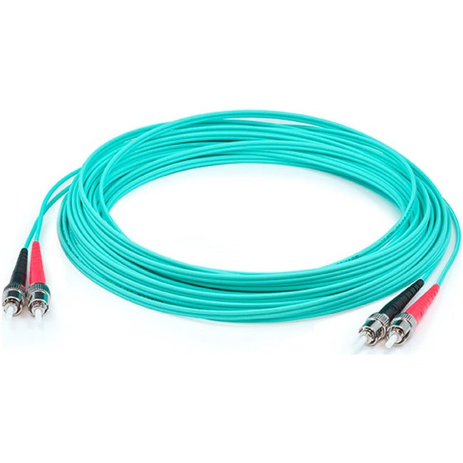 AddOn 37m ST (Male) to ST (Male) Straight Aqua OM4 Duplex LSZH Fiber Patch Cable - ADD-ST-ST-37M5OM4LZ