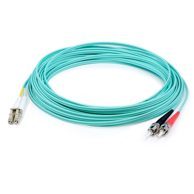 AddOn 59m LC (Male) to ST (Male) Straight Aqua OM4 Duplex LSZH Fiber Patch Cable - ADD-ST-LC-59M5OM4LZ