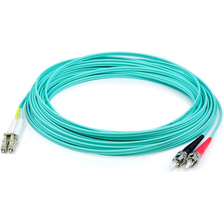 AddOn 59m LC (Male) to ST (Male) Straight Aqua OM4 Duplex Plenum Fiber Patch Cable - ADD-ST-LC-59M5OM4P