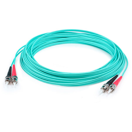 AddOn 38m ST (Male) to ST (Male) Straight Aqua OM4 Duplex LSZH Fiber Patch Cable - ADD-ST-ST-38M5OM4LZ