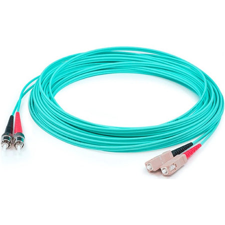 AddOn 49m SC (Male) to ST (Male) Straight Aqua OM4 Duplex LSZH Fiber Patch Cable - ADD-ST-SC-49M5OM4LZ