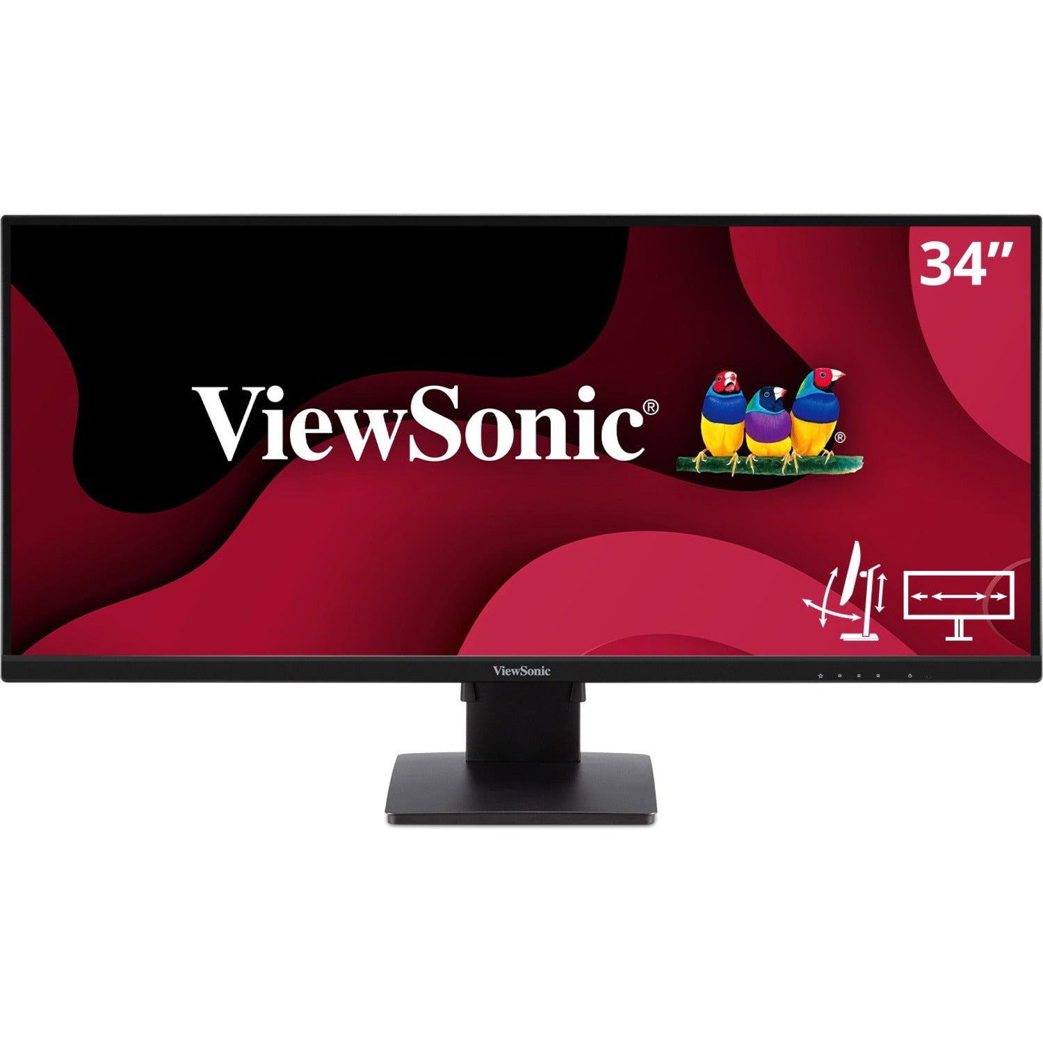 ViewSonic VA3456-MHDJ 34 Inch 21:9 UltraWide WQHD 1440p IPS Monitor with Ultra-Thin Bezels, Ergonomics Design, HDMI, and DisplayPort Inputs for Home and Office - VA3456-MHDJ