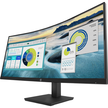 HP P34HC G4 34" Class WQHD Curved Screen LCD Monitor - 21:9 - Black - 21Y56AA#ABA