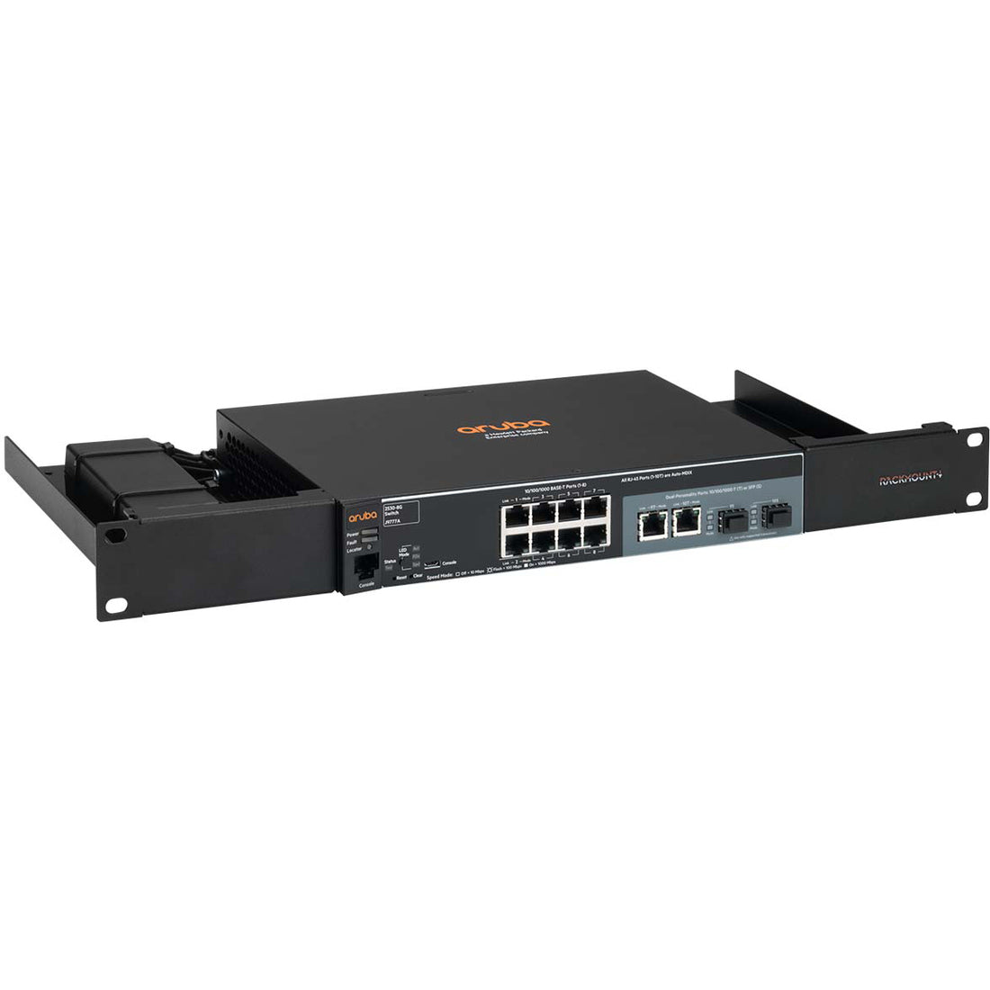 RACKMOUNT.IT Rack Mount for Switch, Power Supply, Firewall - Jet Black - RM-HP-T1