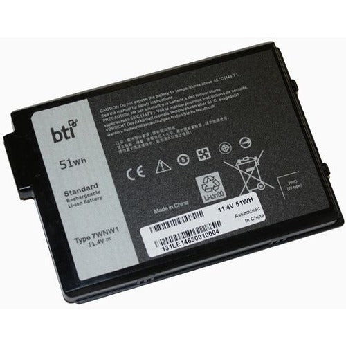BTI 7WNW1-BTI 11.4V 51WHR LI-ION BATTERY 07WNW1, 0GK3D3, DMF8C, GK3D3 LATITUDE 5420, LATITUDE 5424, LATITUDE 7424 - 7WNW1-BTI