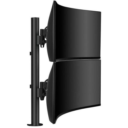 Atdec dual stack heavy monitor desk mount - Flat and Curved up to 49in - VESA 75x75, 100x100 - Black - AWMS-2-LTH75-H-B