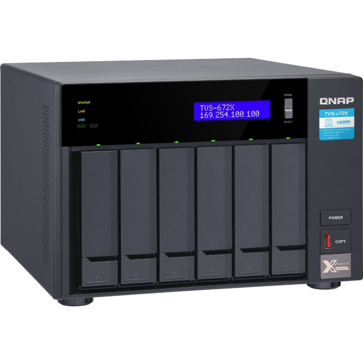 QNAP TVS-672X-i3-8G SAN/NAS Storage System - TVS-672X-I3-8G-US