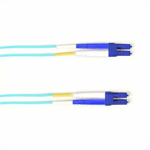 Black Box Colored Fiber OS2 9/125 Singlemode Fiber Optic Patch Cable - OFNR PVC - FOCMRSM-001M-LCLC-AQ