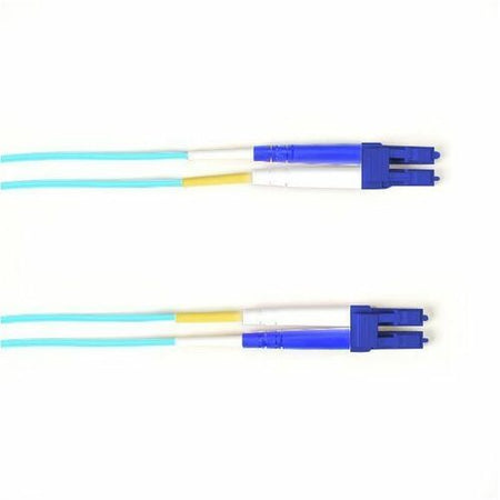 Black Box Colored Fiber OS2 9/125 Singlemode Fiber Optic Patch Cable - OFNR PVC - FOCMRSM-001M-LCLC-AQ