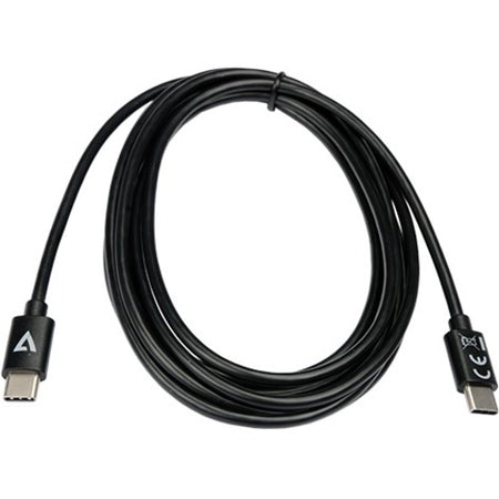 V7 USB-C Male to USB-C Male Cable USB 2.0 480 Mbps 3A 2m/6.6ft Black - V7USB2C-2M