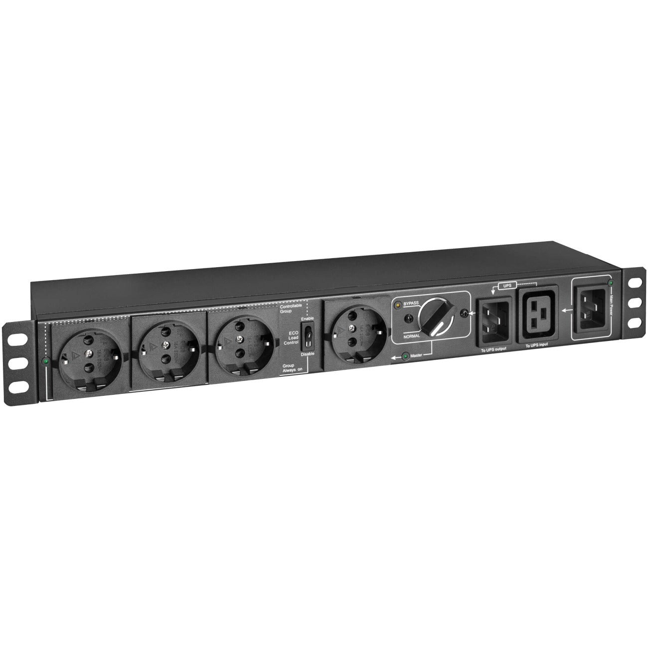 Tripp Lite by Eaton 220-240V 16A Single-Phase Hot-Swap PDU with Manual Bypass - 4 Schuko Outlets, C20 & Schuko Inputs, Rack/Wall - PDUBHV20D