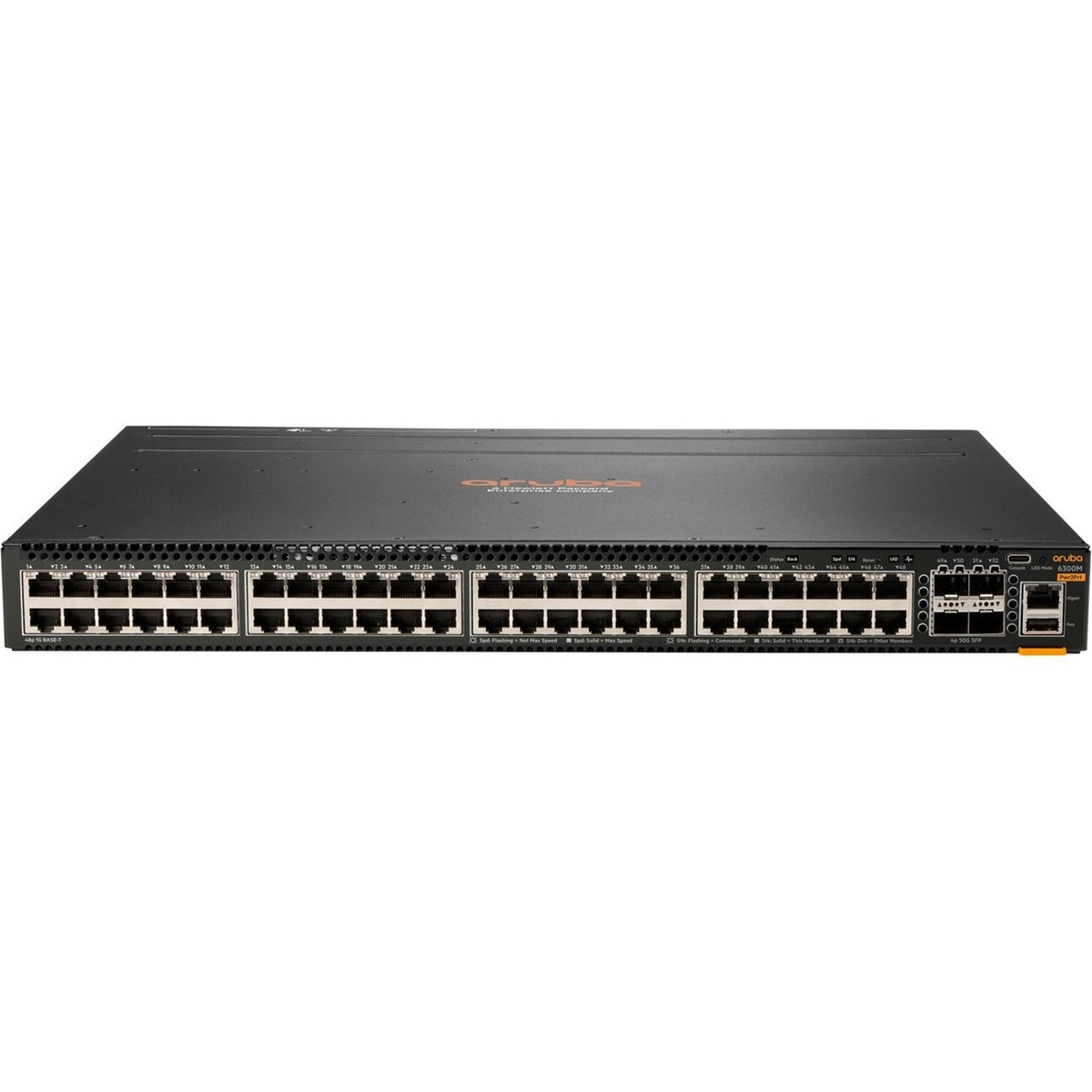 Aruba 6300M 48-port 1GbE and 4-port SFP56 Power-to-Port 2 Fan Trays 1 PSU Bundle - JL762A#B2B