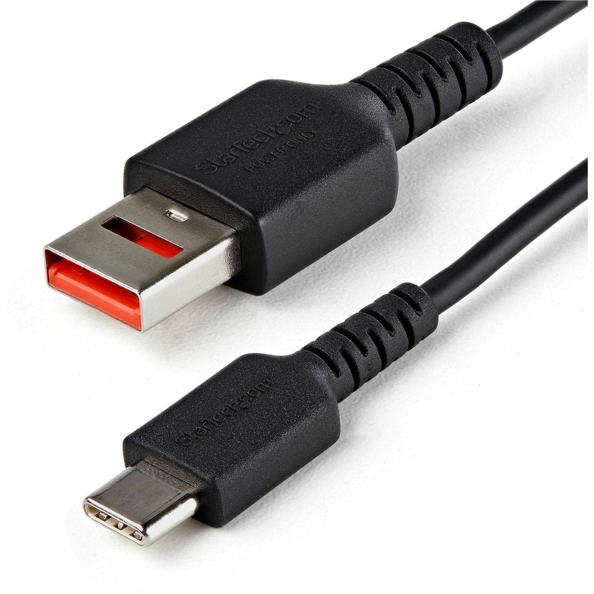 StarTech.com 3ft (1m) Secure Charging Cable, USB-A to USB-C Data Blocker Charge-Only Cable, Secure Charger Adapter Cable for Phone/Tablet - USBSCHAC1M