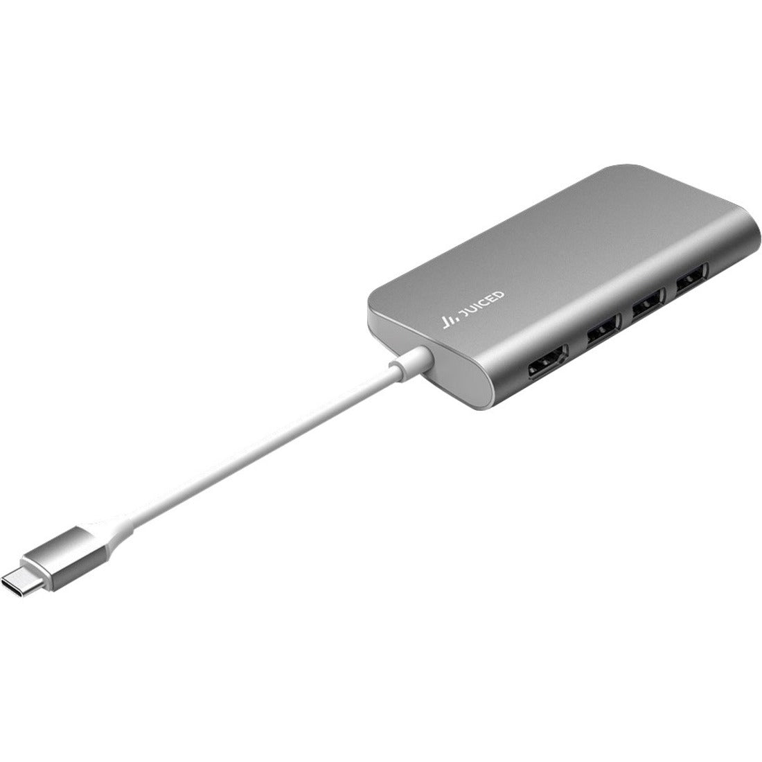 Juiced Systems BizHUB - USB-C Multiport Gigabit HDMI Adapter - Space Grey - DOC-01SG