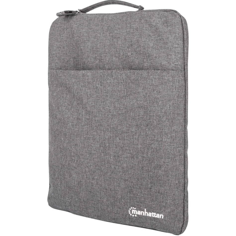 Seattle Laptop Sleeve 15.6" , Grey, Padded, Extra Soft Internal Cushioning, Main Compartment with double zips, Zippered Front Pocket, Carry Loop, Water Resistant and Durable, Notebook Slipcase, Three Year Warranty - 439817