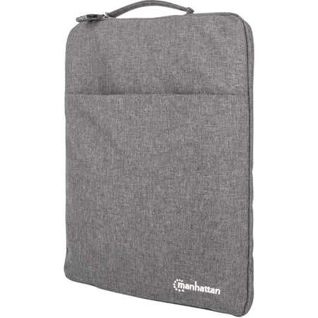 Seattle Laptop Sleeve 15.6" , Grey, Padded, Extra Soft Internal Cushioning, Main Compartment with double zips, Zippered Front Pocket, Carry Loop, Water Resistant and Durable, Notebook Slipcase, Three Year Warranty - 439817