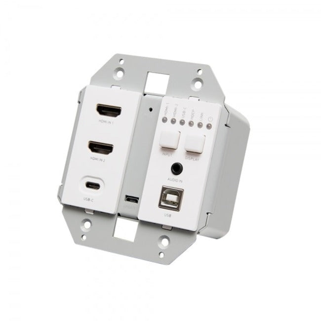 C2G Dual 4K HDMI HDBaseT plus USB-C, 3.5mm, USB-B over Cat Extender Dual Gang Wall Plate Transmitter - C2G30019
