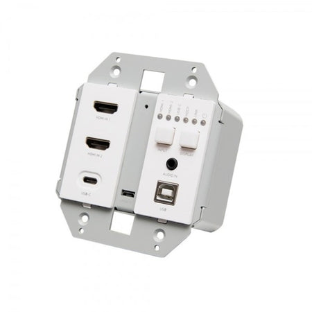 C2G Dual 4K HDMI HDBaseT plus USB-C, 3.5mm, USB-B over Cat Extender Dual Gang Wall Plate Transmitter - C2G30019