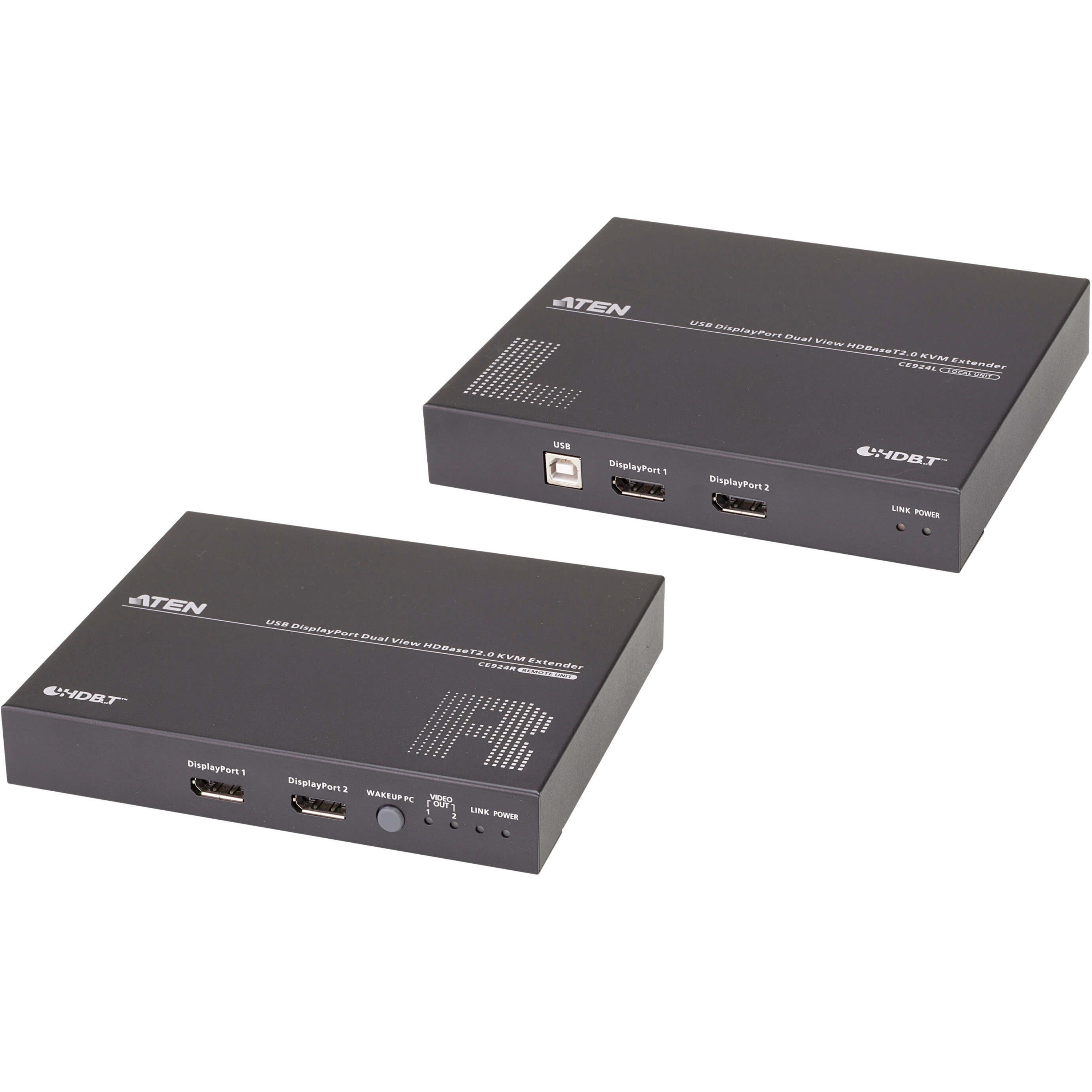 ATEN USB DisplayPort Dual View HDBaseT 2.0 KVM Extender (4K@100m for Single View) - CE924