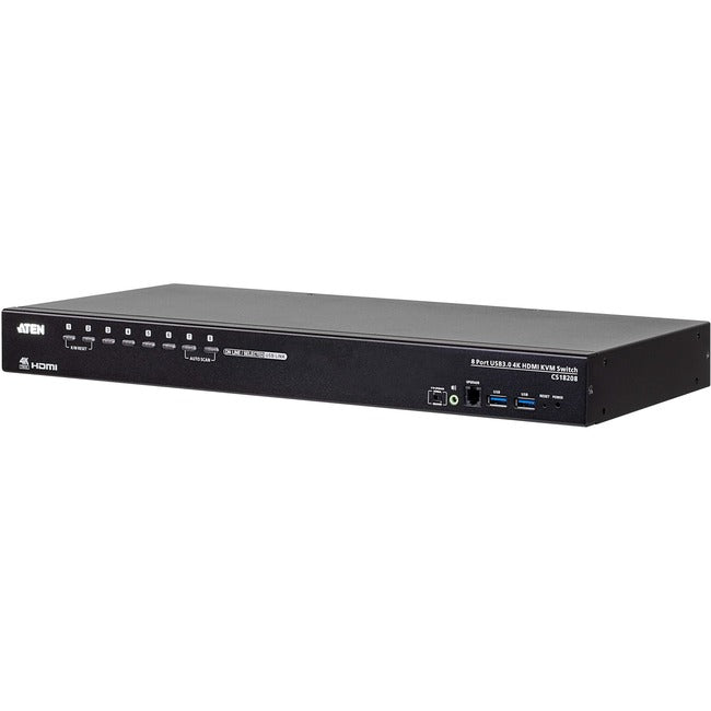 ATEN CS18216 16-Port USB 3.0 4K HDMI KVM Switch with Rack Mounting Kit - CS18208