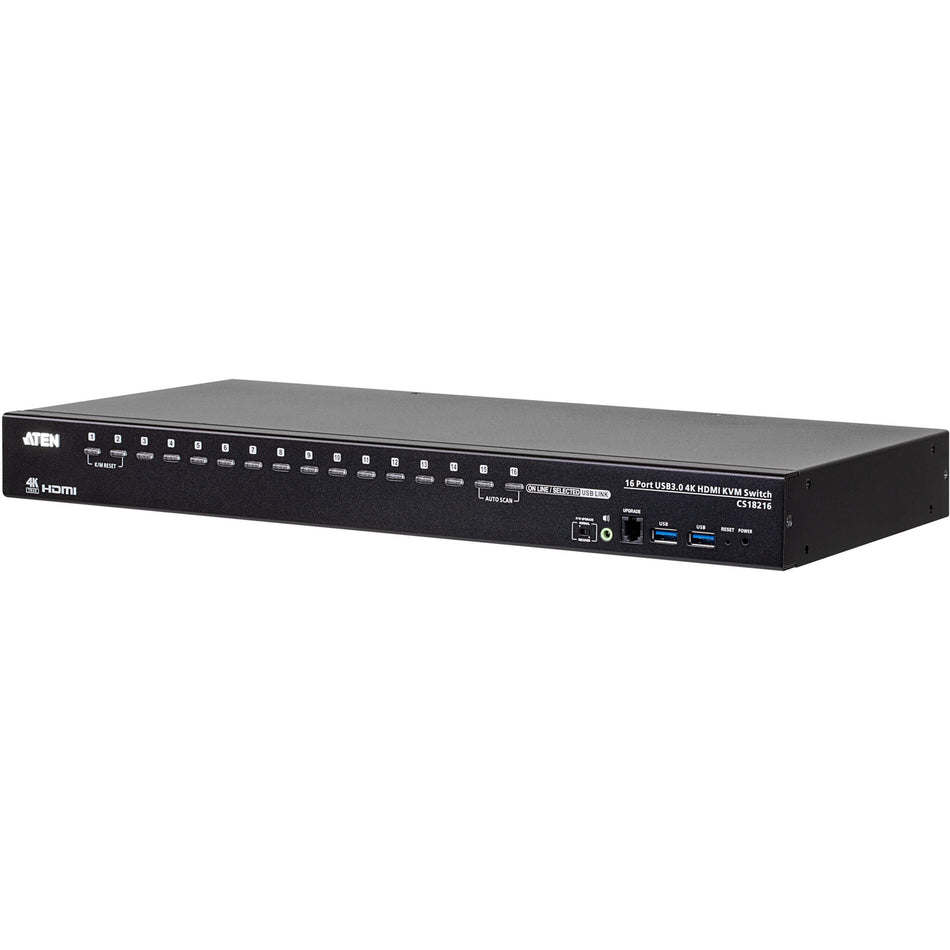 ATEN CS18216 16-Port USB 3.0 4K HDMI KVM Switch with Rack Mounting Kit - CS18216