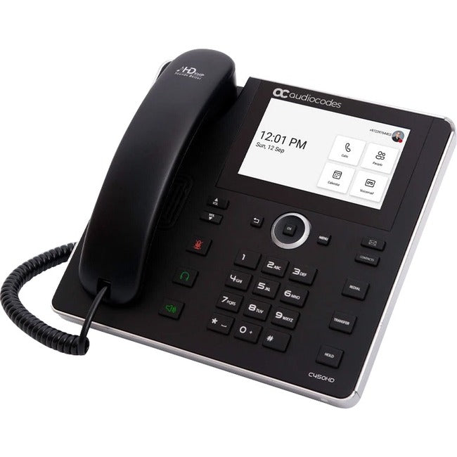 AudioCodes C450HD IP Phone - Corded - Cordless - Wi-Fi, Bluetooth - Wall Mountable - Black - IPC450HDEG-DBW