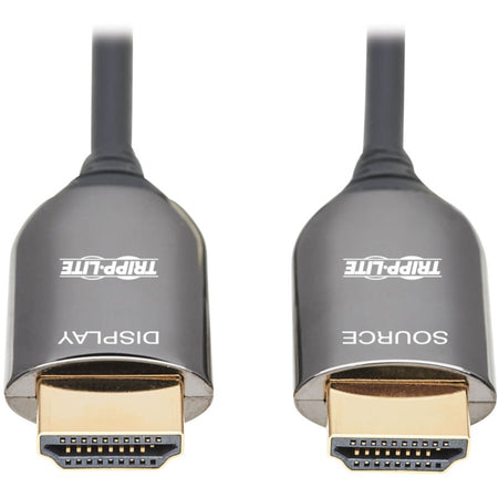 Eaton Tripp Lite Series 8K HDMI Plenum-Rated Fiber Active Optical Cable (AOC) - 8K UHD @ 60 Hz, HDR, M/M, Black, 15 m (49 ft.) - P568F-15M-8K6