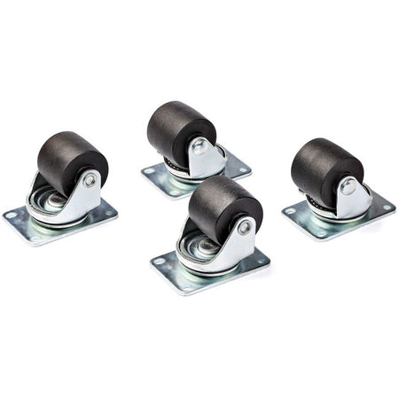 StarTech.com Heavy Duty Casters for Server Racks/Cabinets, Set of 4 Universal M6 2-inch Caster Wheels Kit, 45x75mm Pattern Casters, Swivel - RKCASTER2