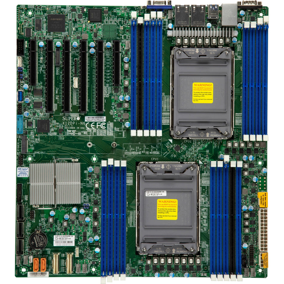 Supermicro X12DPi-NT6 Workstation Motherboard - Intel C621A Chipset - Socket LGA-4189 - Intel Optane Memory Ready - Extended ATX - MBD-X12DPI-NT6-O