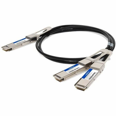 AddOn Arista Networks&reg; CAB-D-2Q-200G-1M Compatible TAA Compliant 200GBase-CU QSFP-DD 200G to 2xQSFP28 100G NRZ Direct Attach Cable (Passive Twinax, 1m) - CAB-D-2Q-200G-1M-AO