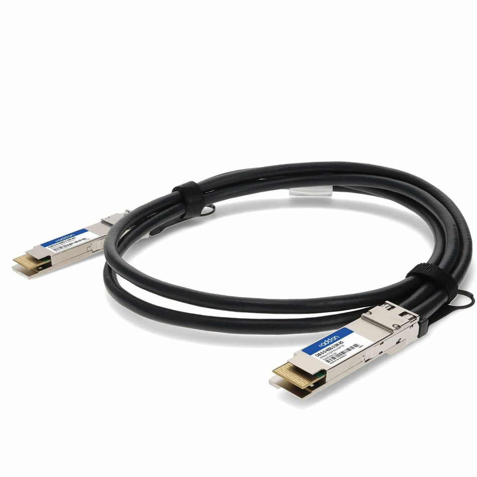 AddOn Arista Networks&reg; CAB-D-D- 400G-2-5M Compatible TAA Compliant 400GBase-CU QSFP-DD to QSFP-DD PAM-4 Direct Attach Cable (Passive Twinax, 2.5m) - CAB-D-D-400G-2-5M-AO