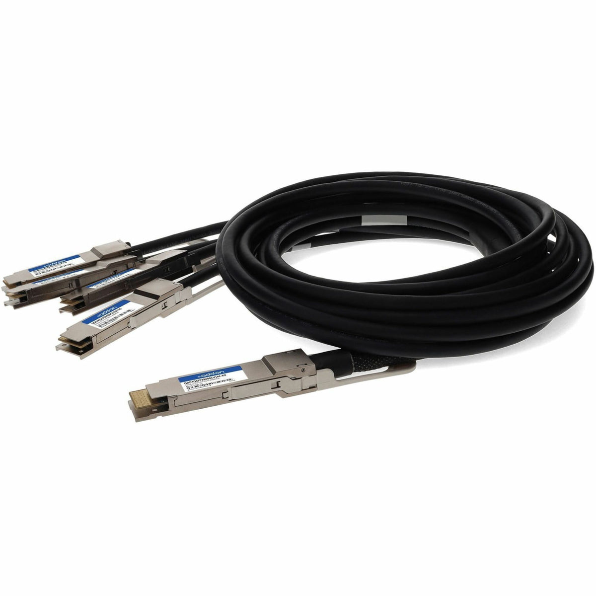 AddOn Cisco&reg; QDD-4QSFP28-400-CU1M Compatible TAA Compliant 200GBase-CU QSFP-DD 200G to 4xQSFP28 50G NRZ Direct Attach Cable (Passive Twinax, 1m) - QDD4QSFP28400CU1M-AO