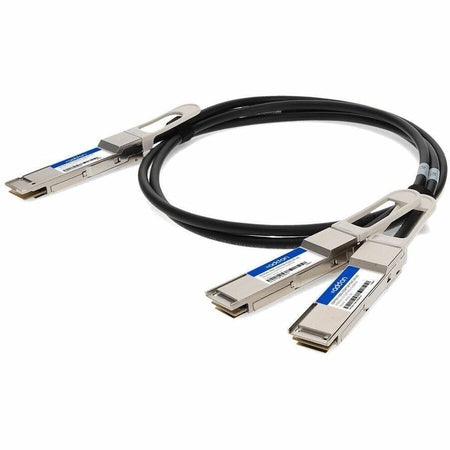 AddOn MSA and TAA Compliant 200GBase-CU QSFP-DD 200G to 2xQSFP28 100G NRZ Direct Attach Cable (Passive Twinax, 1m) - QSFPDD-200G-2QSFP28-PDAC1M-AO