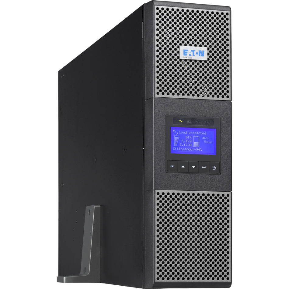 Eaton 9PX UPS Netpack, 6000 VA, 5400 W, Input: Hardwired, Outputs: (8) C13, (2) C19, Hardwired, Rack/tower, 3U, Network card included - 9PX6KIRTN