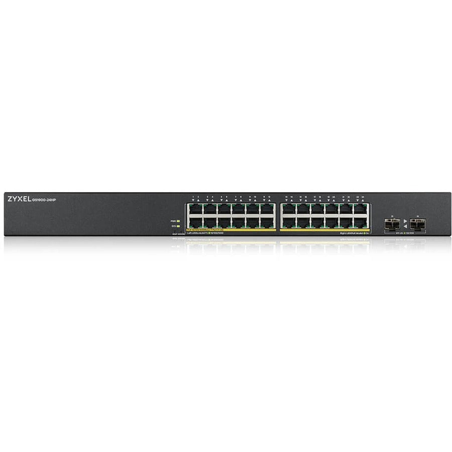 ZYXEL 24-port GbE Smart Managed PoE Switch with GbE Uplink - GS1900-24HPV2