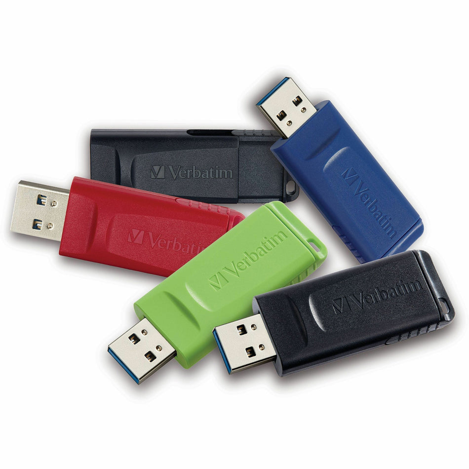 32GB Store 'n' Go&reg; USB Flash Drive - 5pk - Assorted - 70897